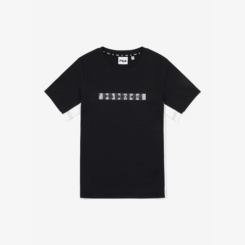 휠라 사각로고 기능성 티셔츠, BLK, 165, 1개