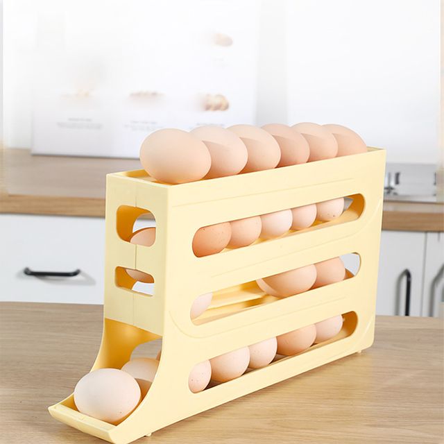 자동 롤링 30구 계란 보관함, 화이트, 1개