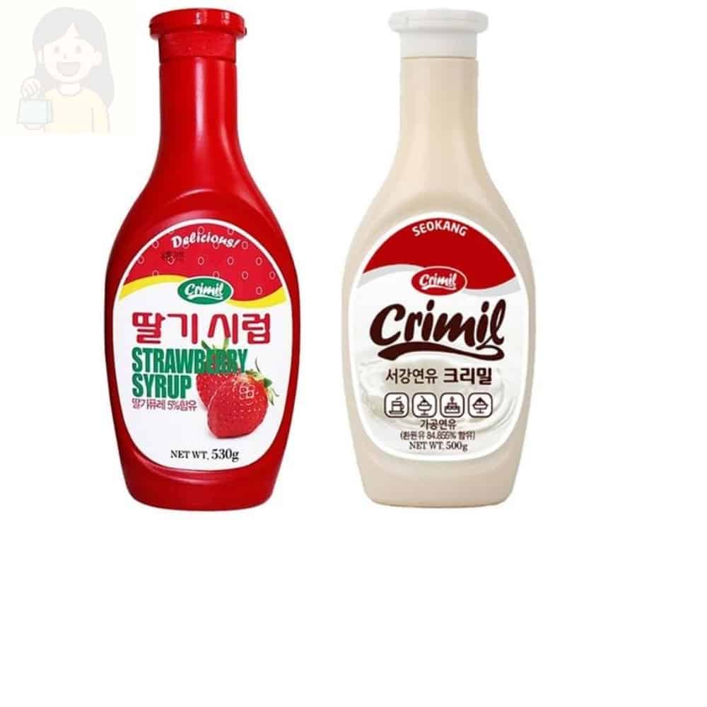 서강유업 딸기시럽 + 연유 크리미, 530g + 500g, 1세트