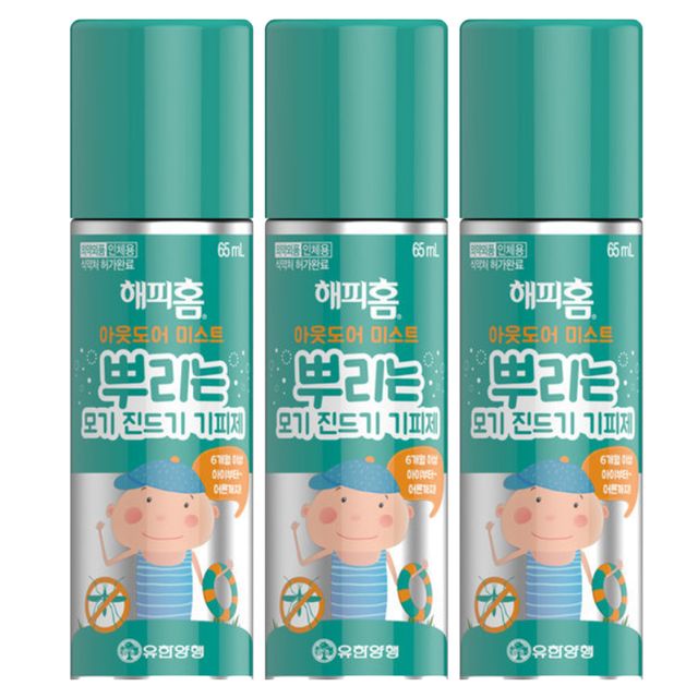 해피홈 아웃도어 미스트 모기기피제, 65mlx3개, 1개