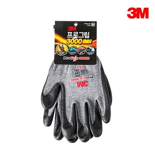 3M 프로그립 3000 MAX 작업용 코팅장갑, PG3000, L, 1개