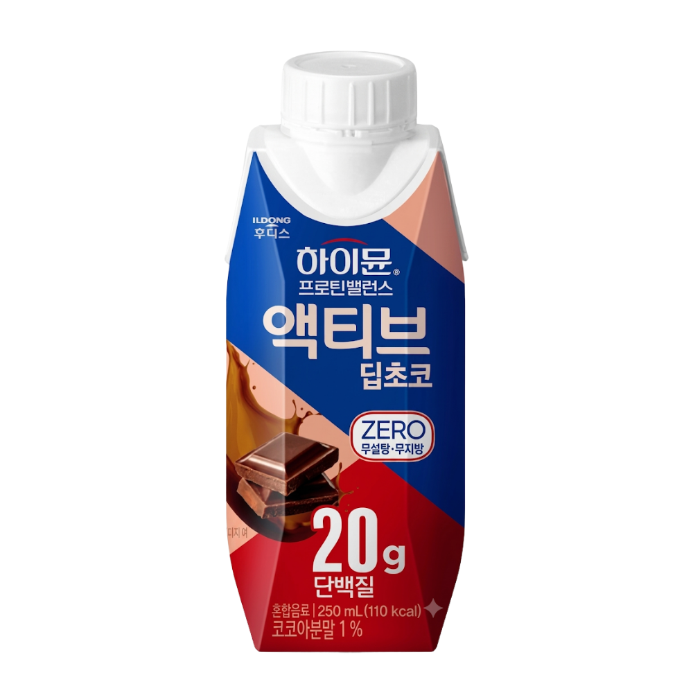 하이뮨 프로틴 밸런스 액티브 제로, 딥초코, 250ml, 18개