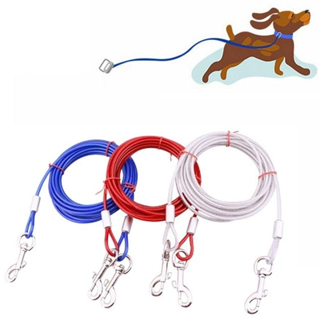 조영 튼튼한 대형견 와이어 리드줄 HJ4380-296, 6mm x 5m, 레드, 1개