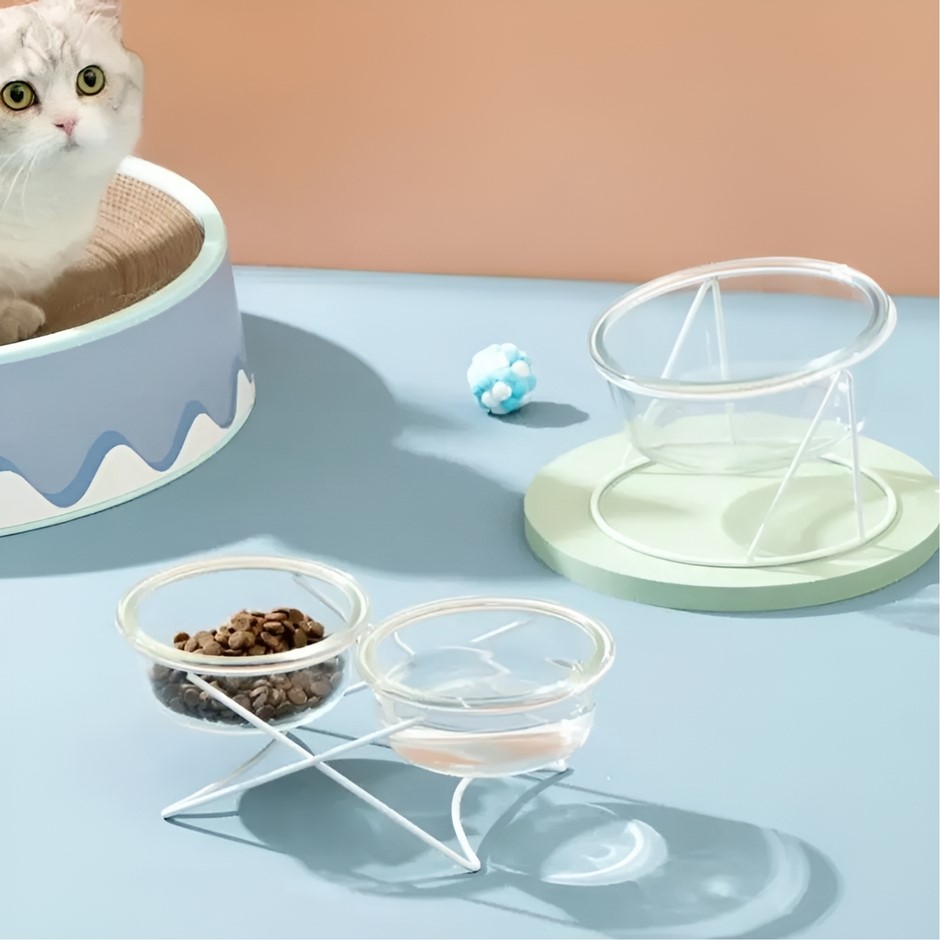 제이코 유리 강아지 물그릇 밥그릇, 대형(L), 1구, 1개