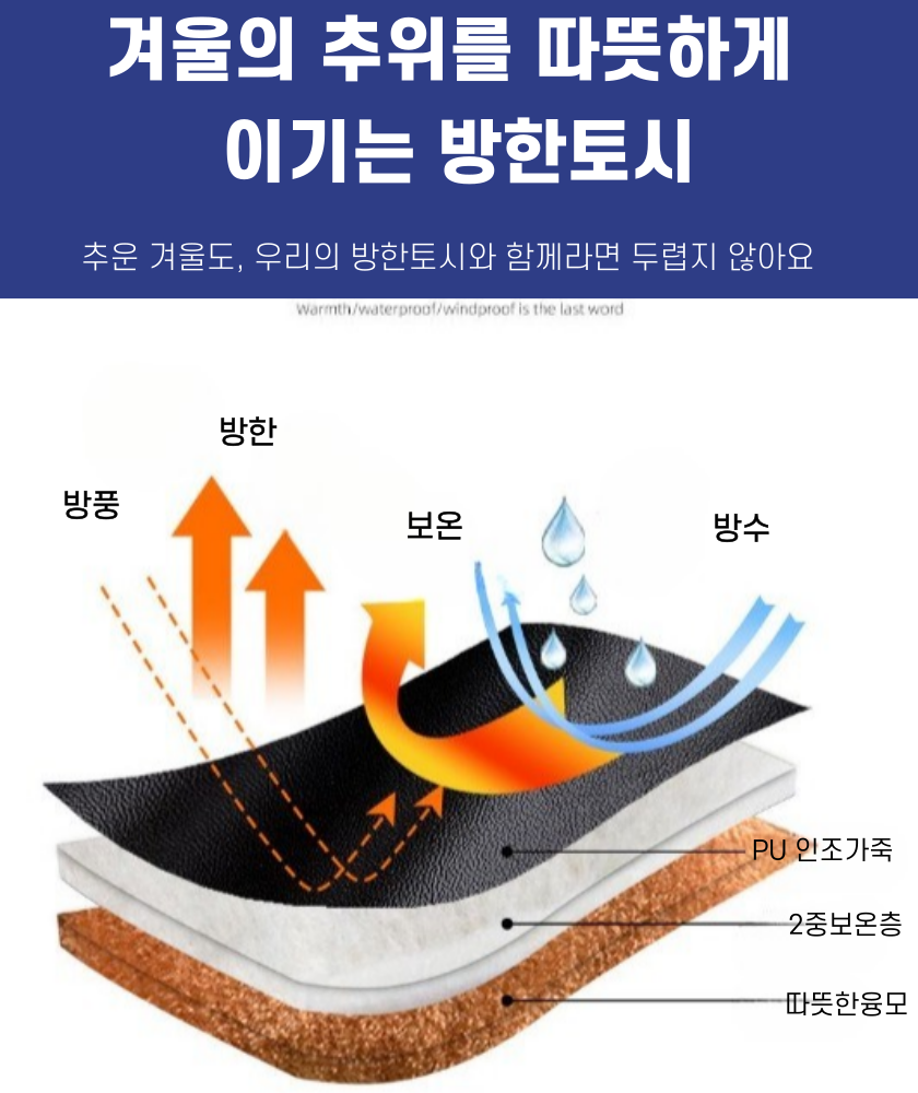 캐딘스 오토바이 방한토시, 블랙 상세 이미지 5