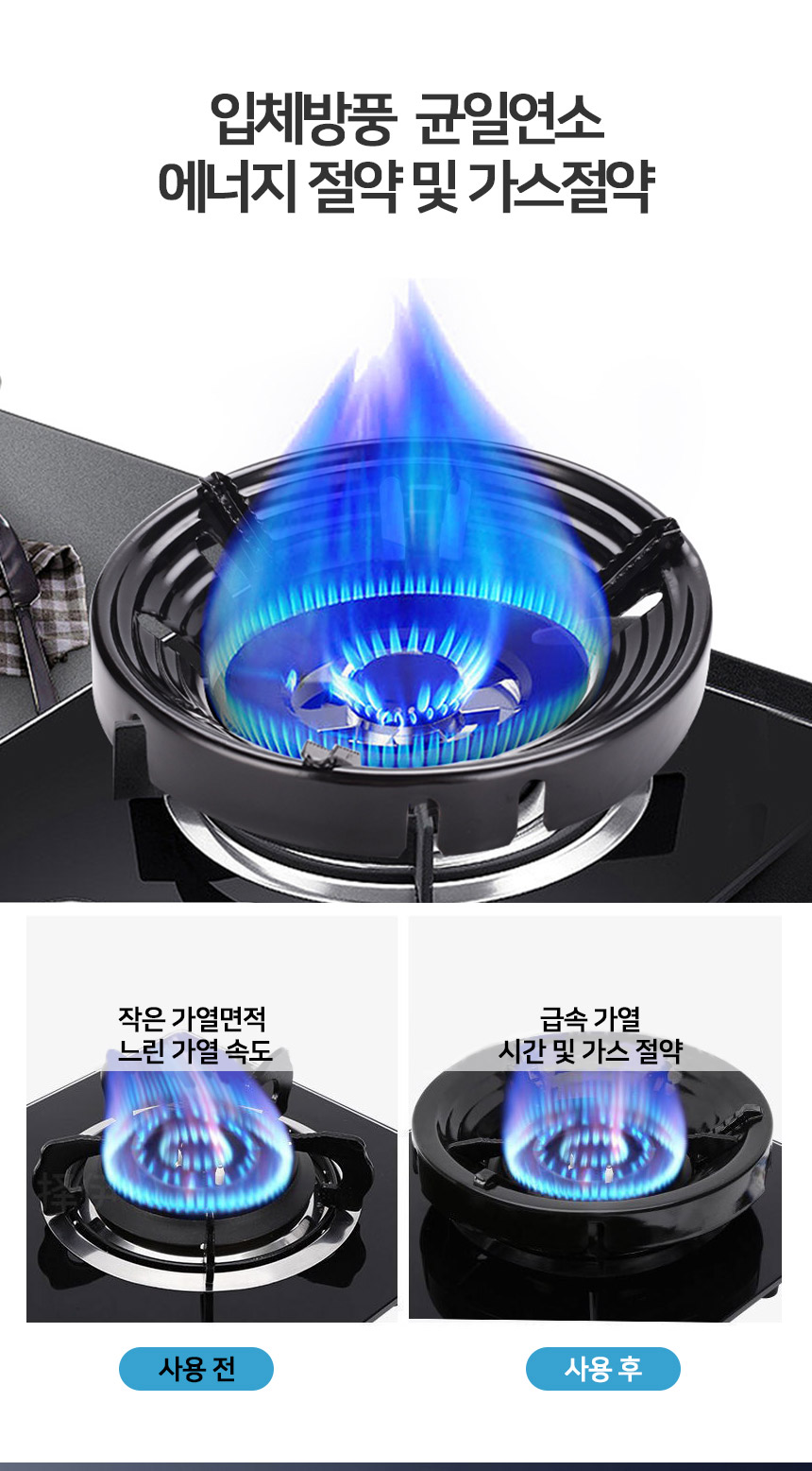 가스버너 바람막이, 블랙, 2개 상세 이미지 2