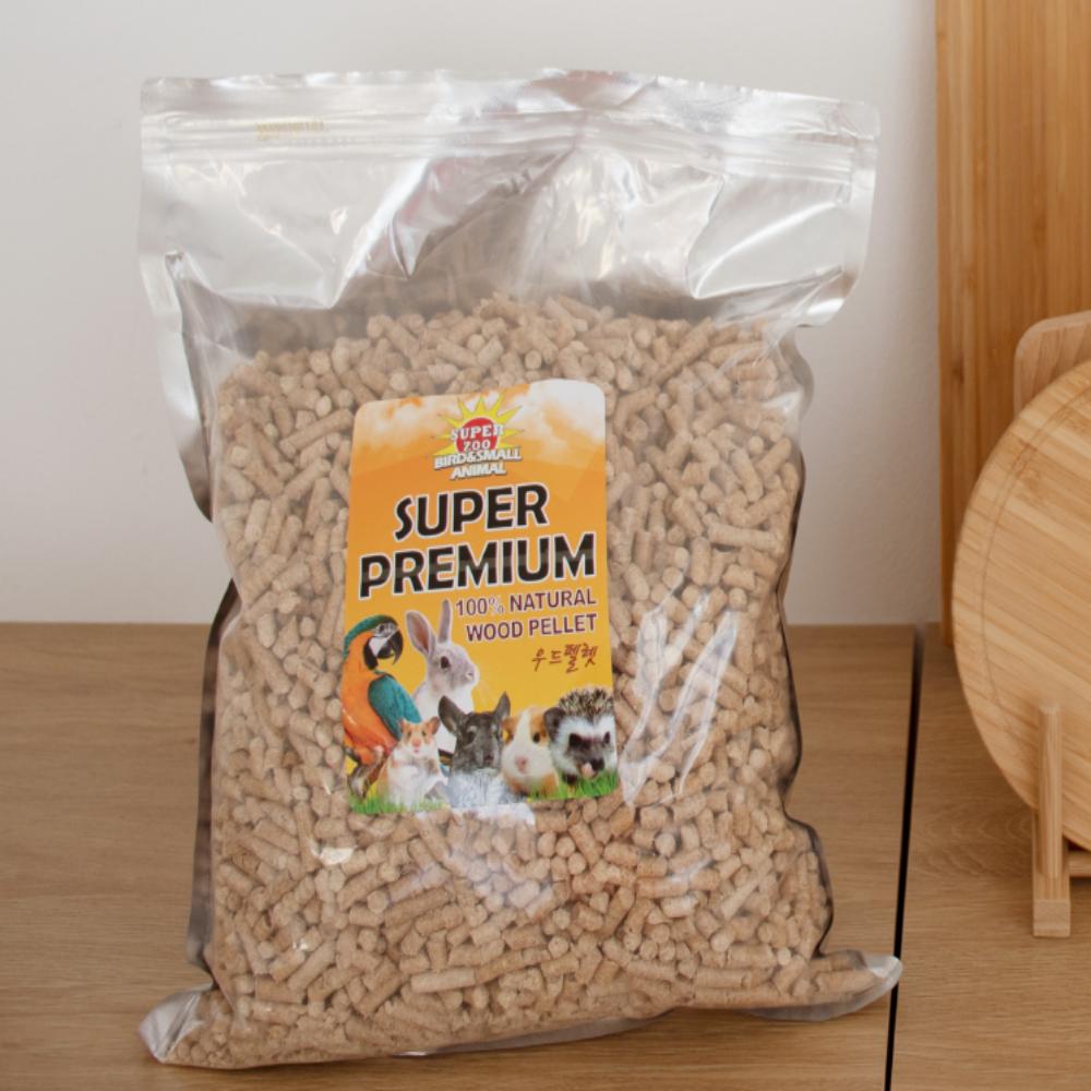 슈퍼주 우드펠렛 바닥재, 햄스터, 소동물, 토끼, 3.5kg, 1개
