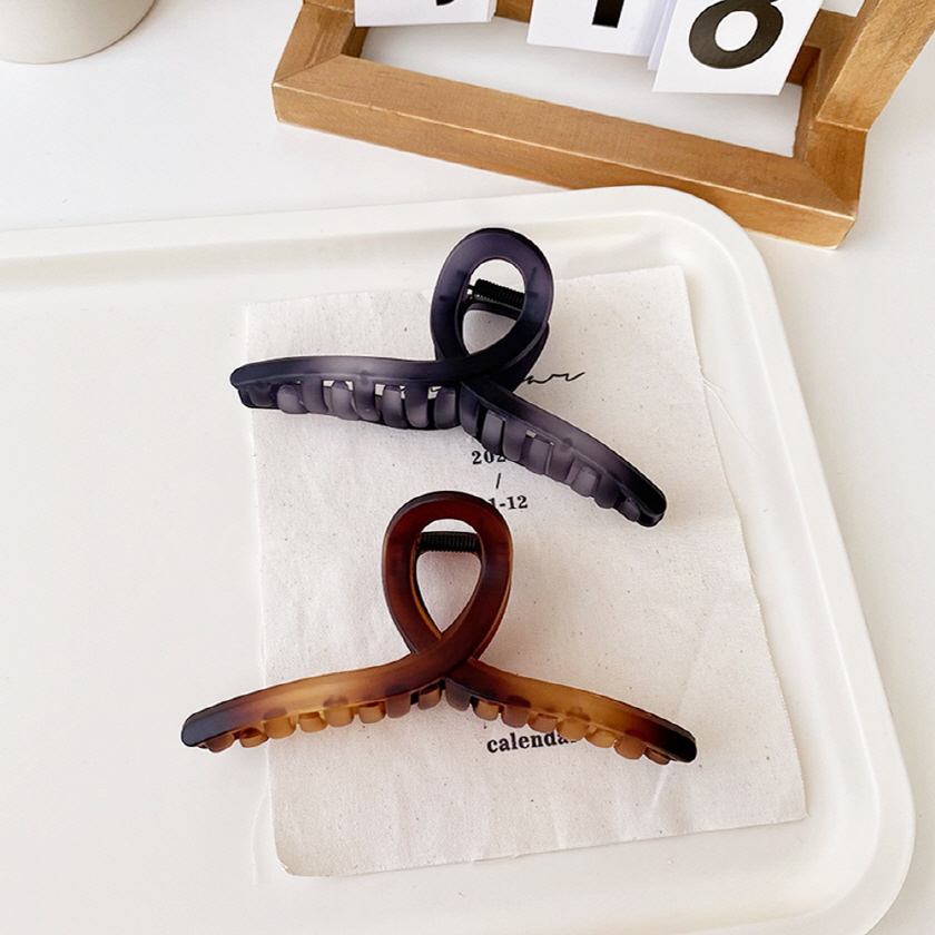 13cm 빅사이즈 레오파드 그라데이션 헤어 집게핀, 골고루, 2개 상품 이미지 1