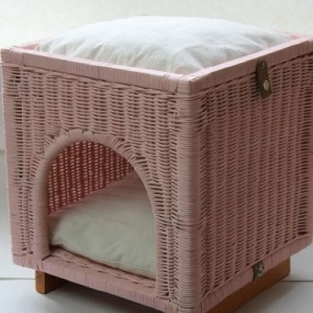 고양이 하우스 숨숨집 타워 침대 방석 놀이터, 핑크, 1개