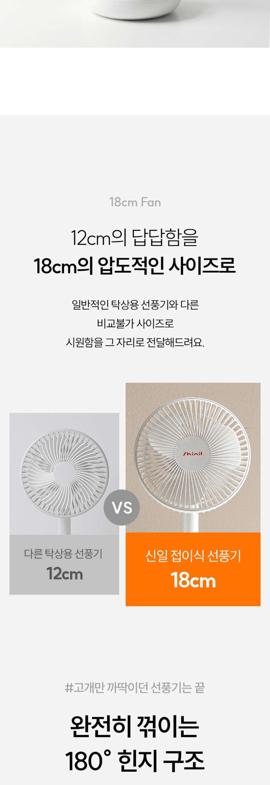 신일 접이식 선풍기, SIF-D07AO, 화이트, 1개 상세 이미지 4