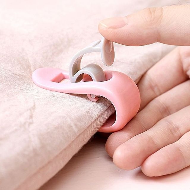 밀림방지 원터치 고정핀 클립, 핑크, 1개