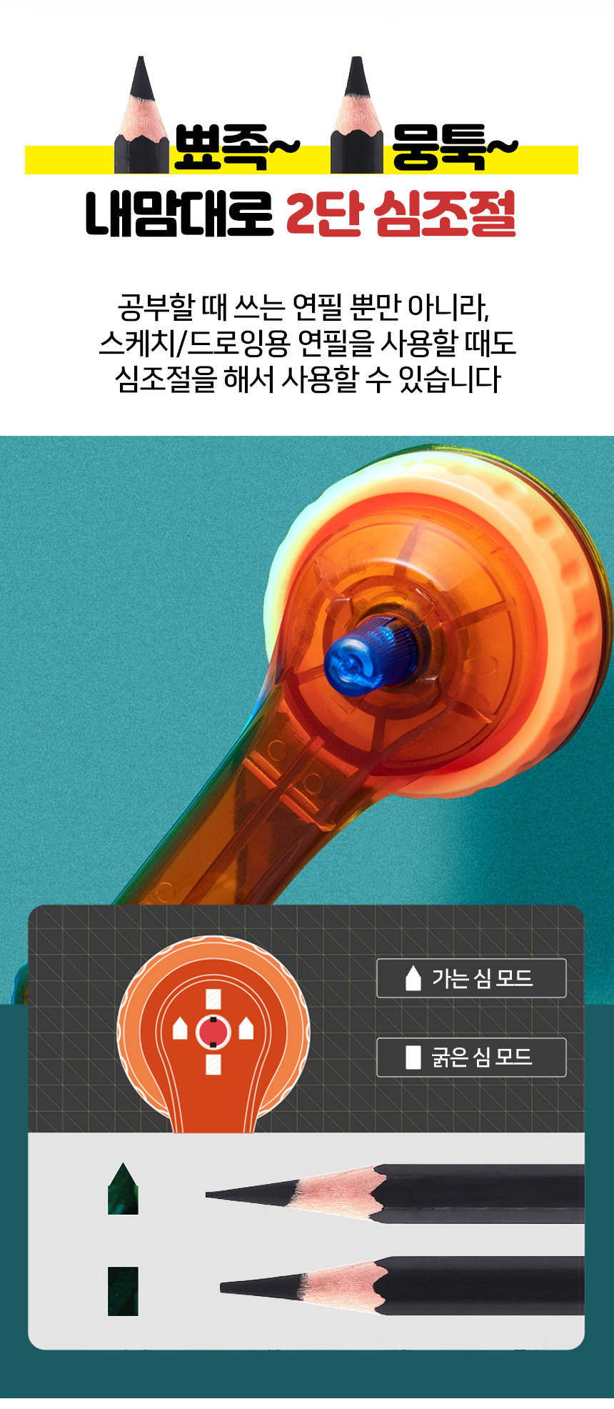 미야 오토피드 사각 연필깎이, 큐티 오렌지, 1개 상세 이미지 5