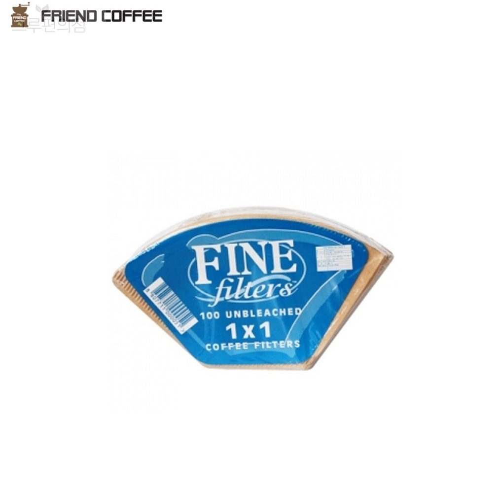 FINE 천연펄프 드립필터, 1-2인용, 100매, 1개