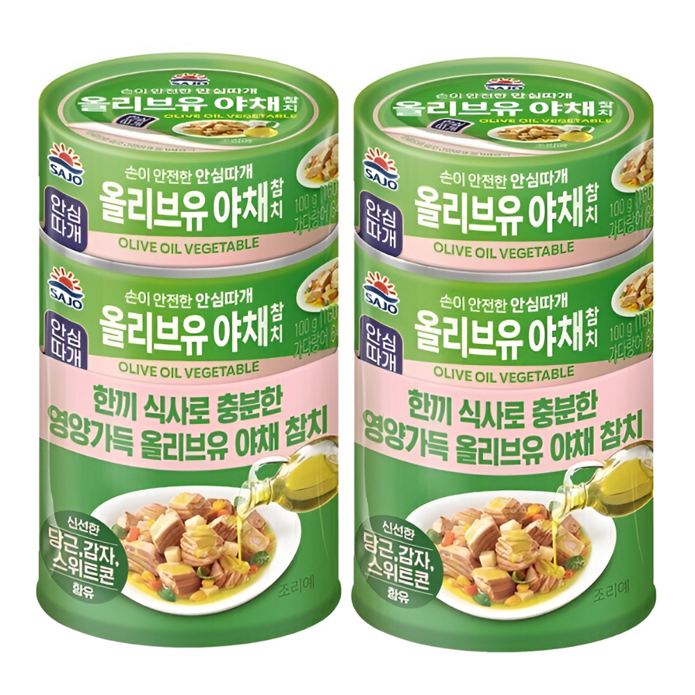 사조 영양가득 올리브유 야채참치, 100g, 8개