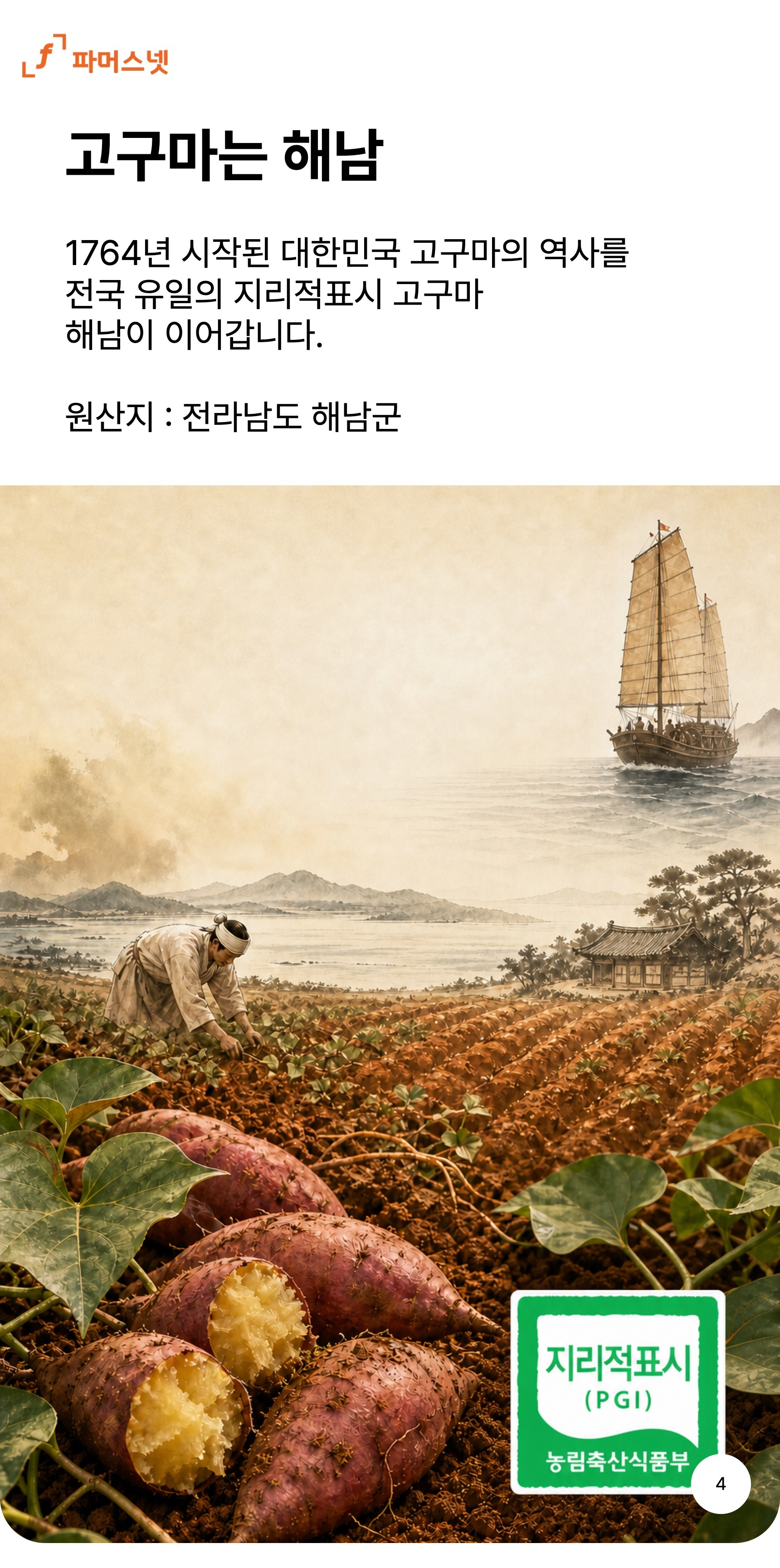 파머스넷 해남 햇 밤고구마, 한입, 5kg, 1박스 상세정보 4