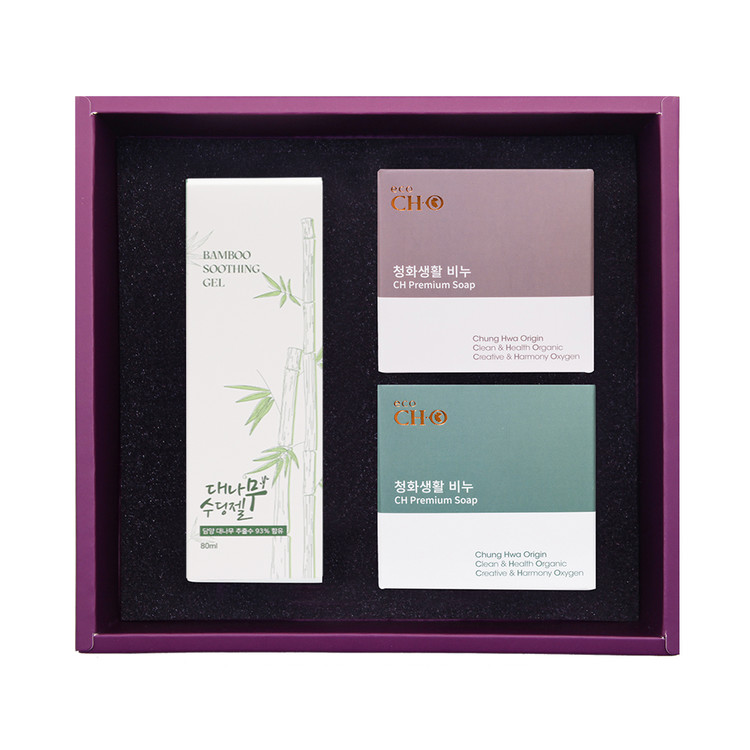 청화팜 대나무수딩젤 아로마비누 1세트, 80ml, 1개