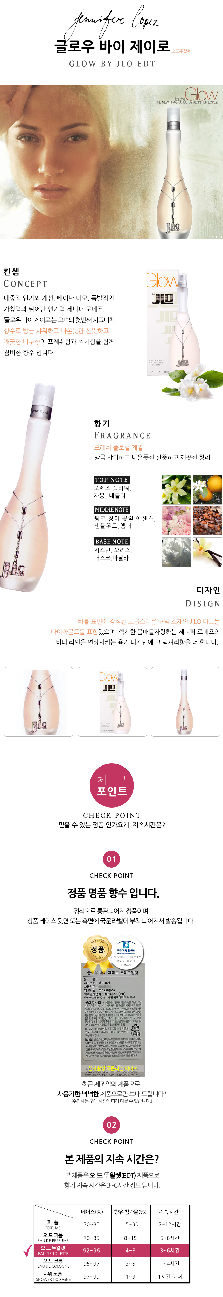 제니퍼로페즈 글로우바이제이로 오드뚜왈렛, 100ml, 1개 상세 이미지 2