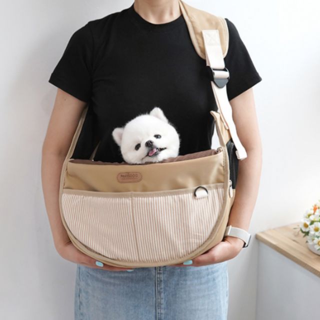파리스독 슬링백 포대기 가방, 강아지, 고양이, 그레이, L, 1개