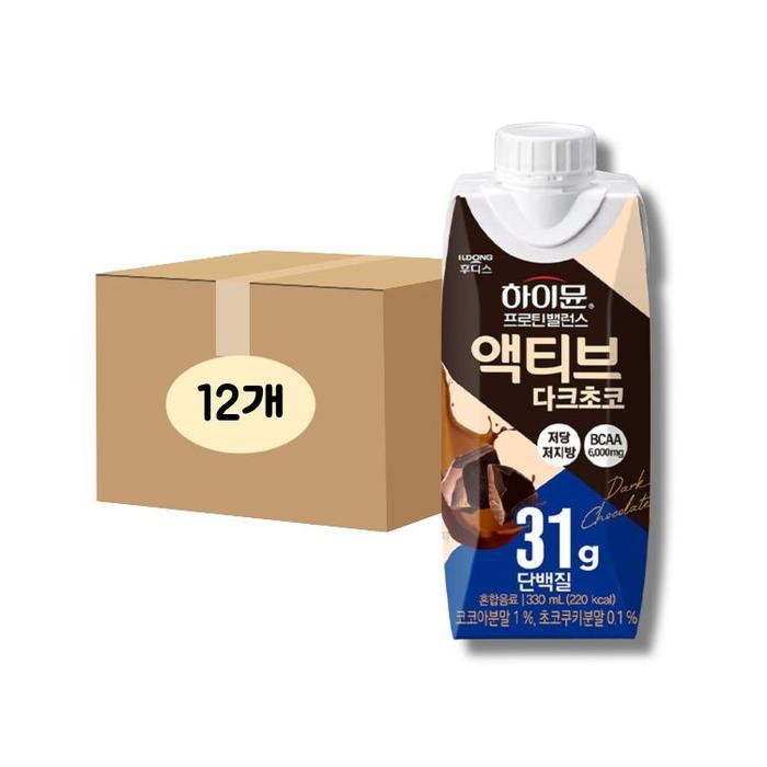 하이뮨 프로틴밸런스 액티브 다크초코, 330ml, 12개