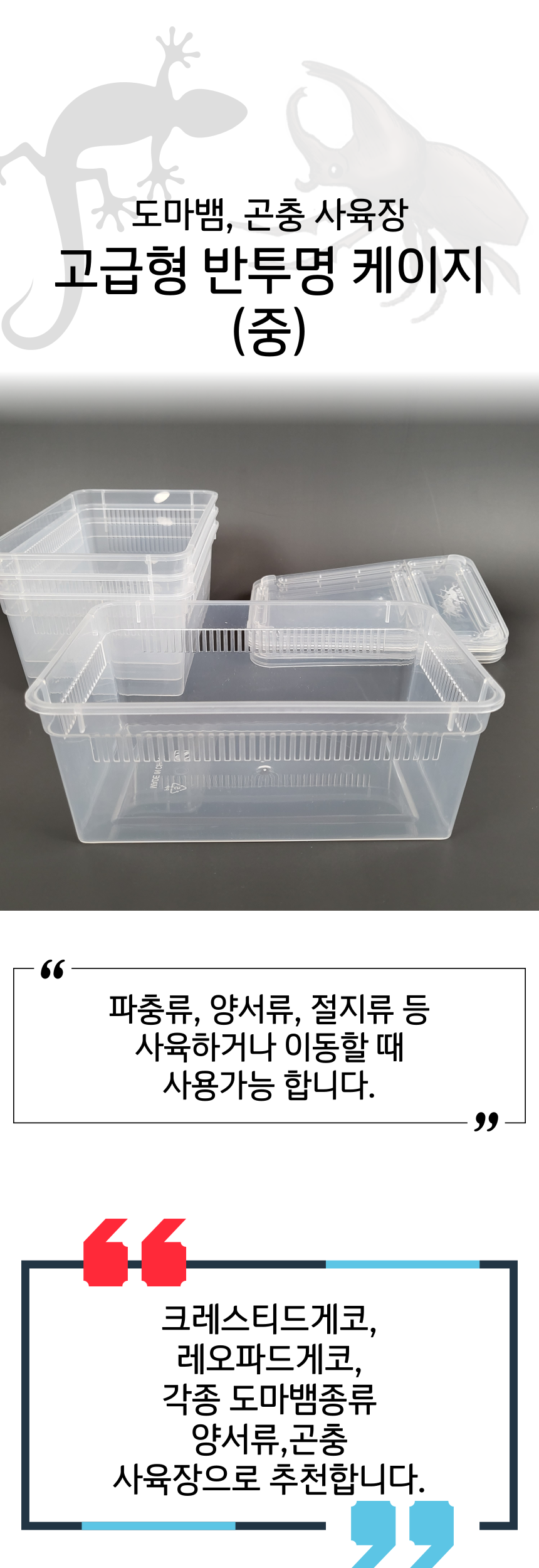 하루이오 파충류 크레스티드 게코 도마뱀 사육장 H9, 중형 상세 이미지 1