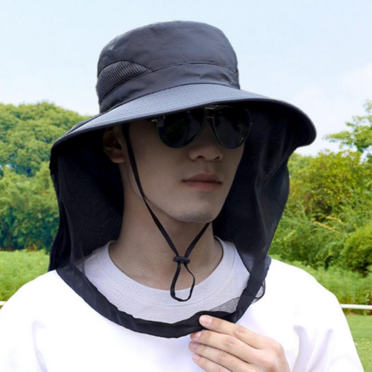 자외선차단 방충모자, 카키, 1개