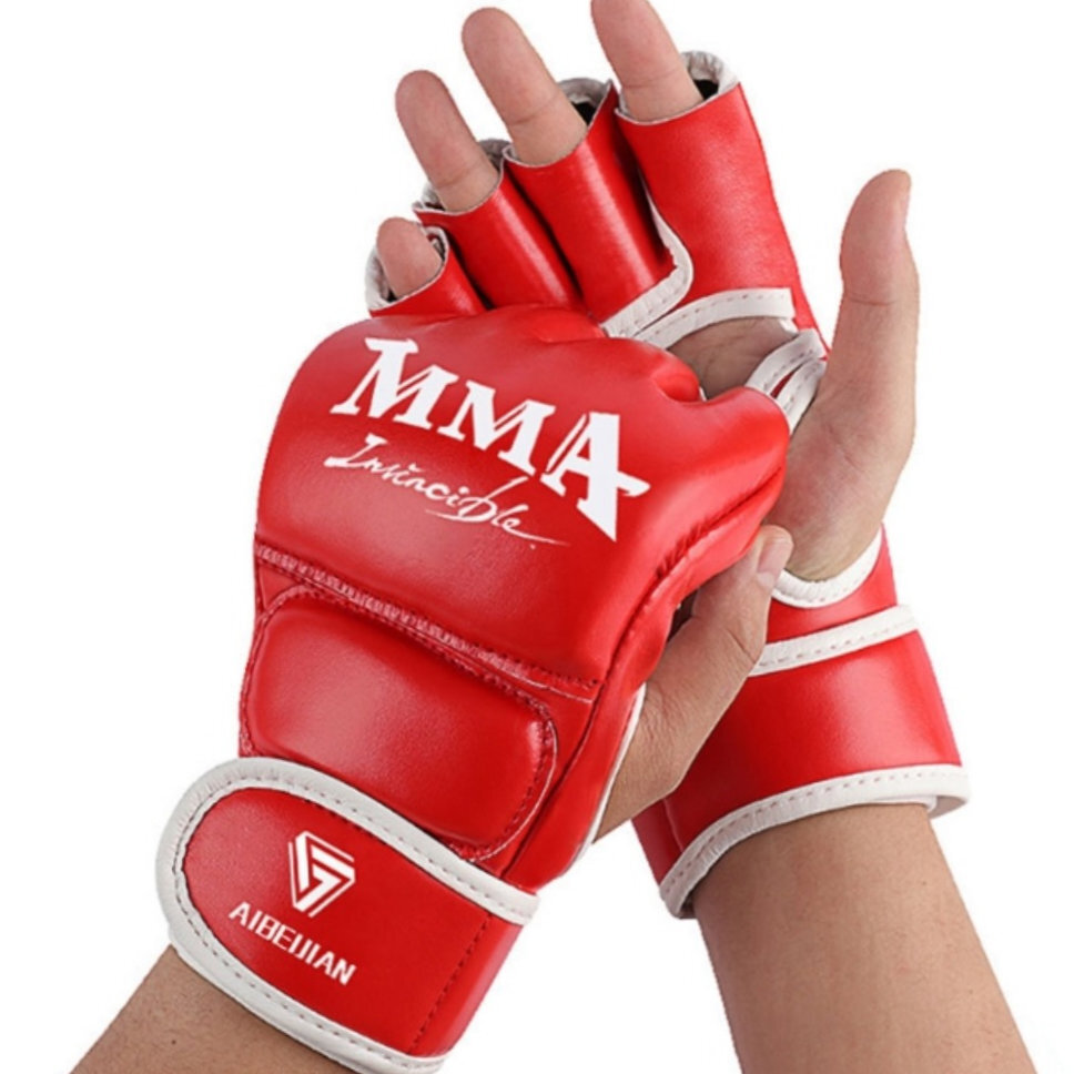 MMA 오픈핑거 스파링 글러브 손목보호, 블랙, 기본, 2개