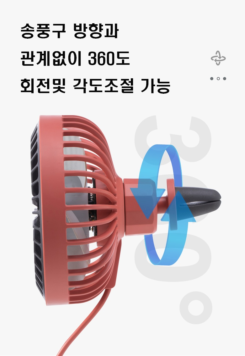 바이온 차량용 송풍구 선풍기, 블랙, 1개 상세 이미지 2
