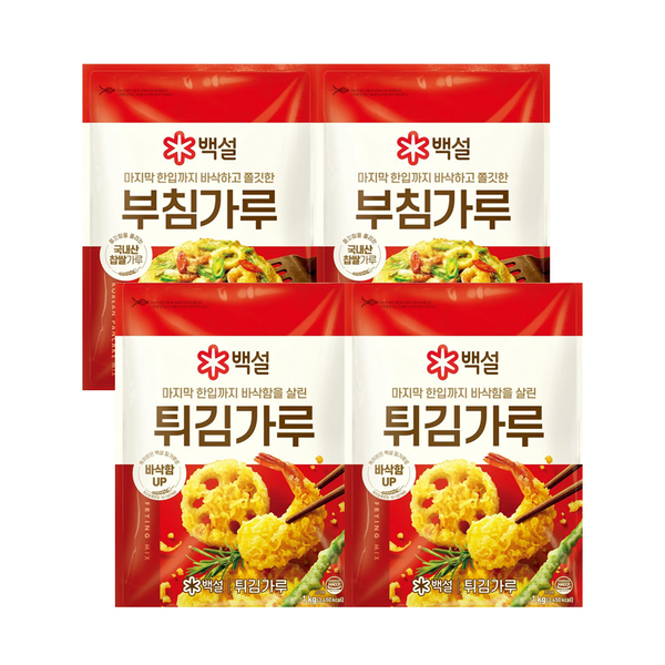 CJ제일제당 백설 부침가루 1kg 2개 + 튀김가루 1kg 2개, 1세트