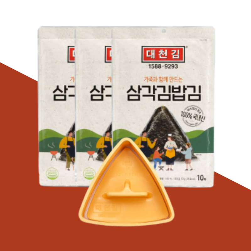 대천김 삼각김밥 세트, 삼각김밥김, 30g, 3장 + 김밥틀 1개, 1세트