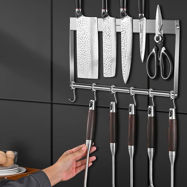 자석 칼걸이 소품걸이, 40cm, 후크걸이 6개, 975g