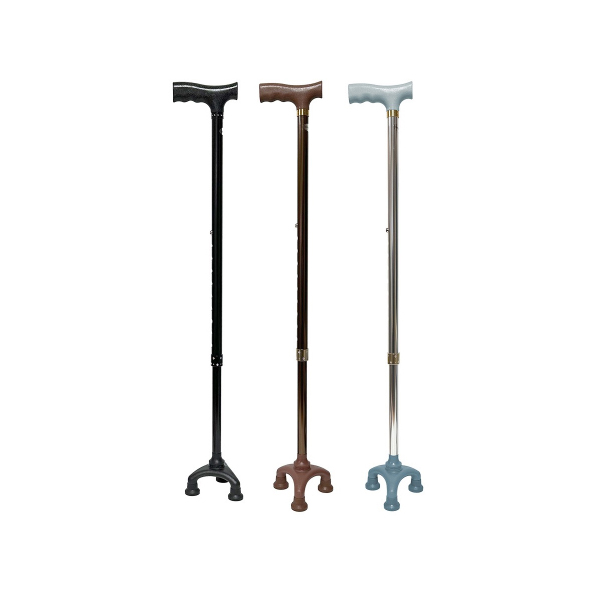 효도 3발 지팡이 HD02, 브라운, 65-103cm, 1개