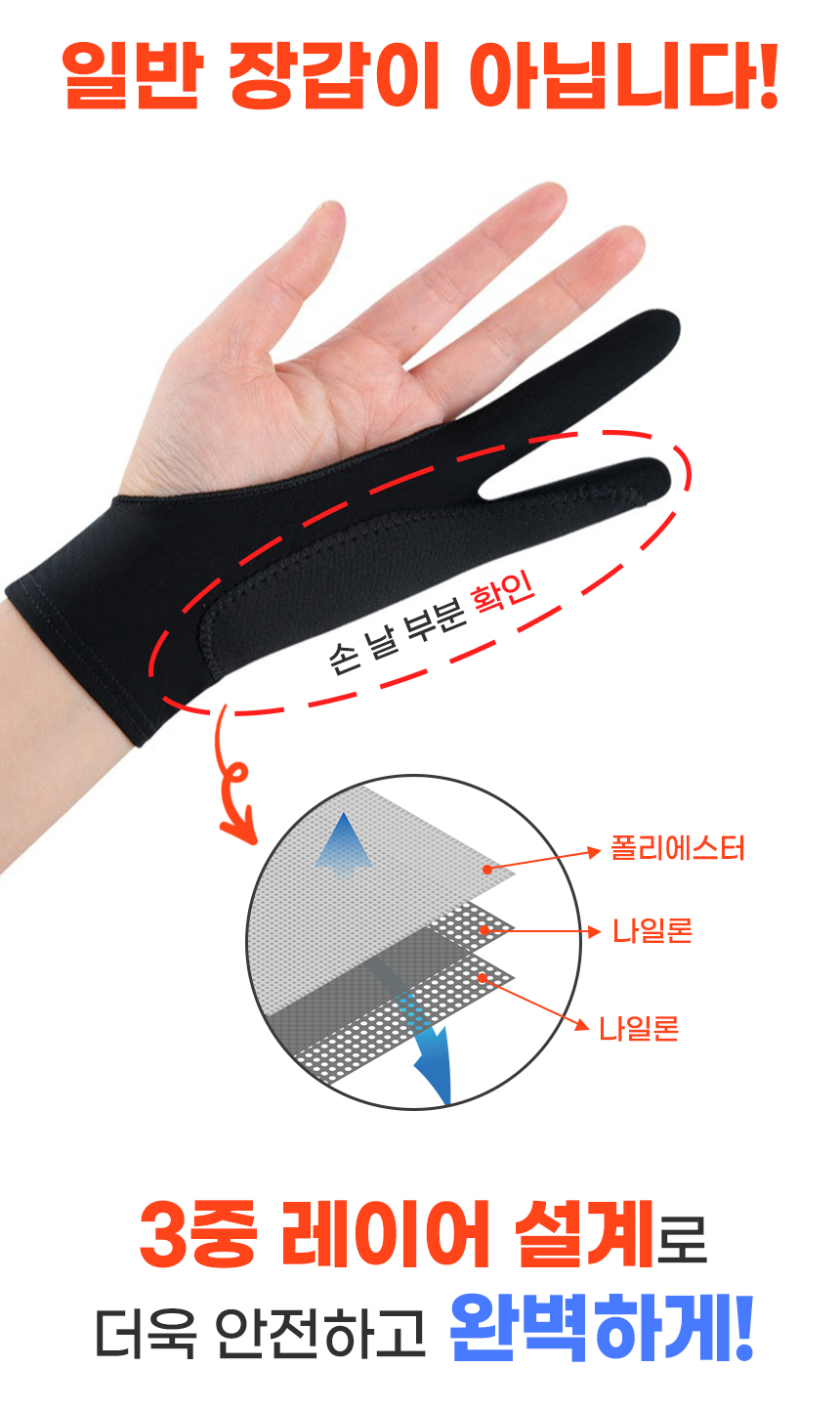 신풍산업 3중 레이어 드로잉 장갑, 밀착형, S, 1개 상세 이미지 2