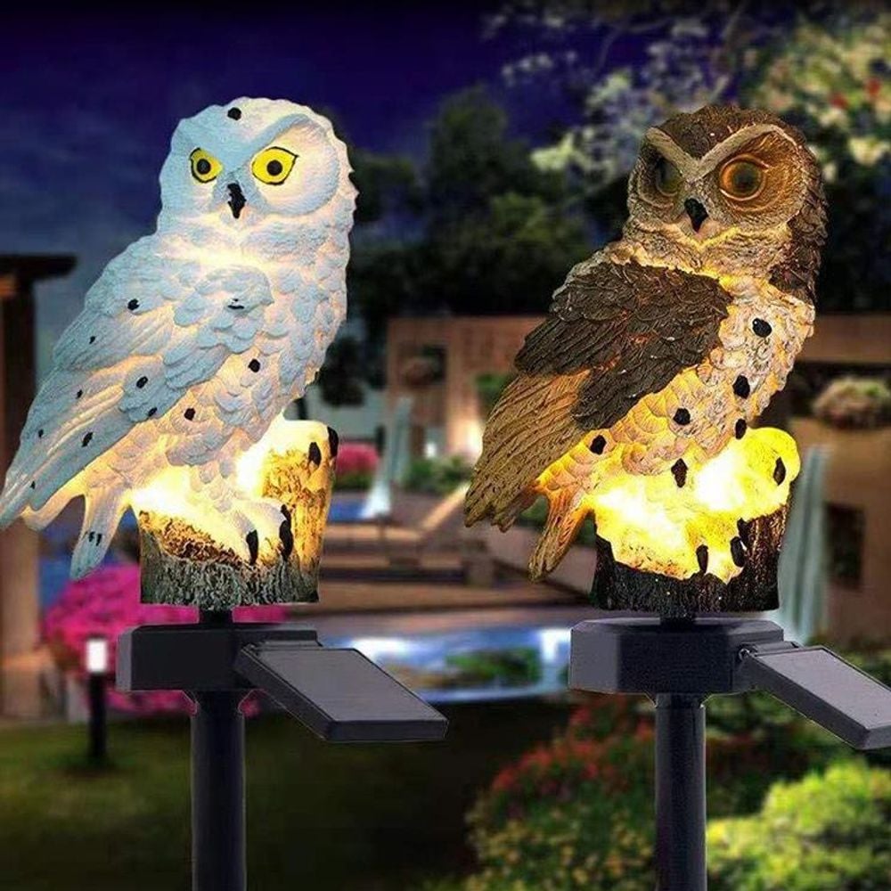태양광 LED 조명등 부엉이, HJ4174-286, 브라운, 1개