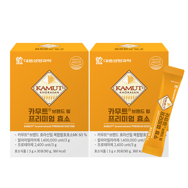 [토스쇼핑] 대웅생명과학 카무드 브랜드밀 프리미엄 효소, 3g, 30포, 2개