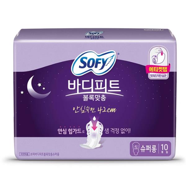 쏘피 바디피트 볼록맞춤 슈퍼롱 42cm 오버나이트, 10개입, 6팩