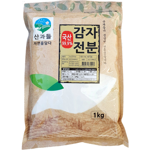 산과들 국내산 감자전분, 1kg, 3개