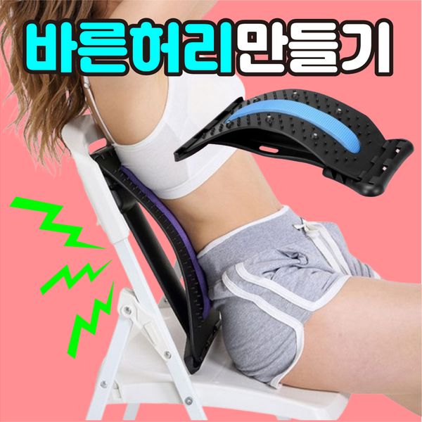 바른허리 척추측만증 굽은등교정기, 일자형, FREE, 1개