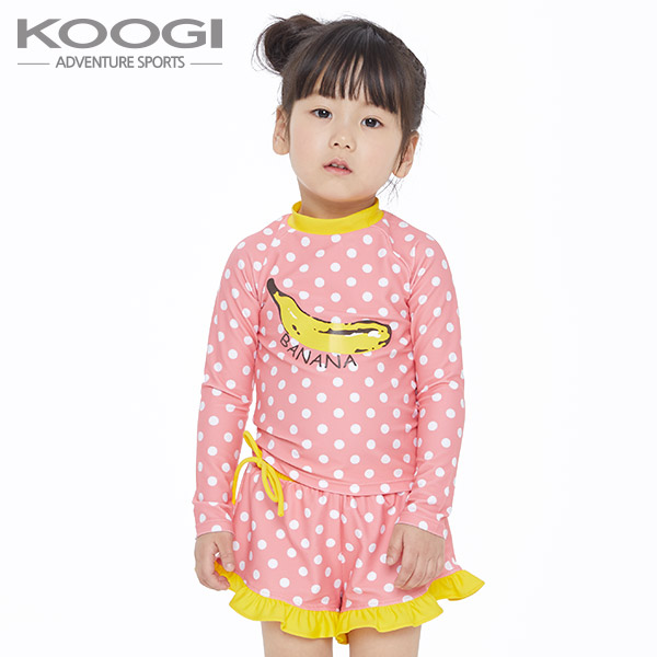 쿠기 여아동 유아 래쉬가드 수영복 3종세트 KG-L650, 50사이즈