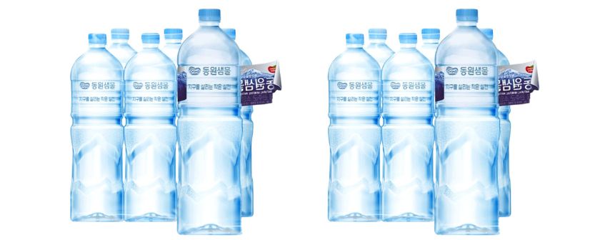 동원샘물 생수, 무라벨, 2L, 6병