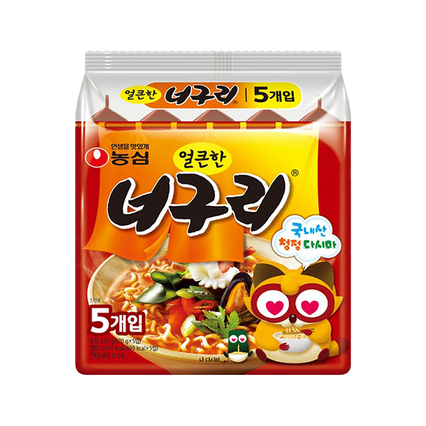 농심 얼큰한 너구리 라면, 120g, 5개입, 1개