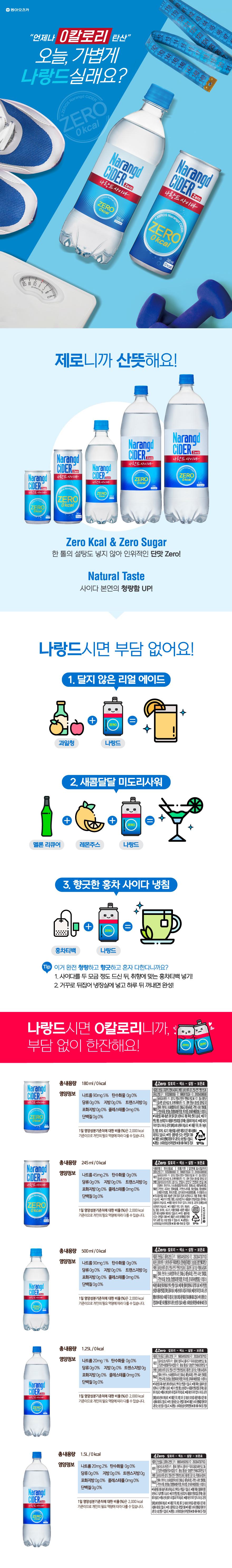 동아오츠카 나랑드사이다 제로, 오리지널, 1.25L, 12개 상세 이미지 3