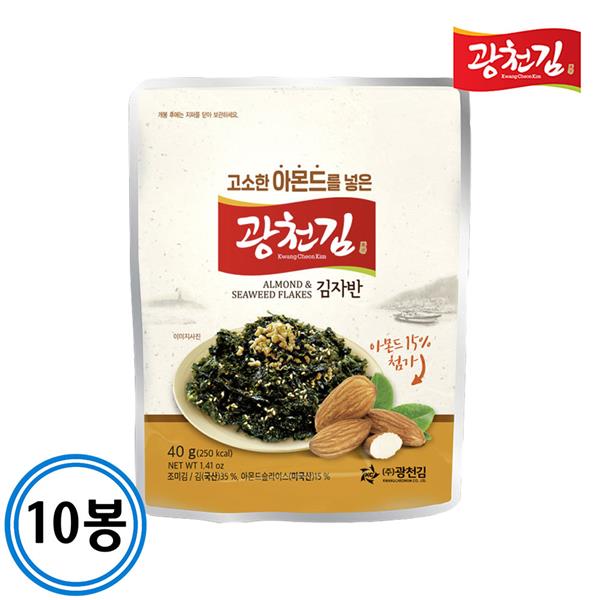 광천김 고소한 아몬드를 넣은 김자반, 40g, 10봉 상세 이미지 2