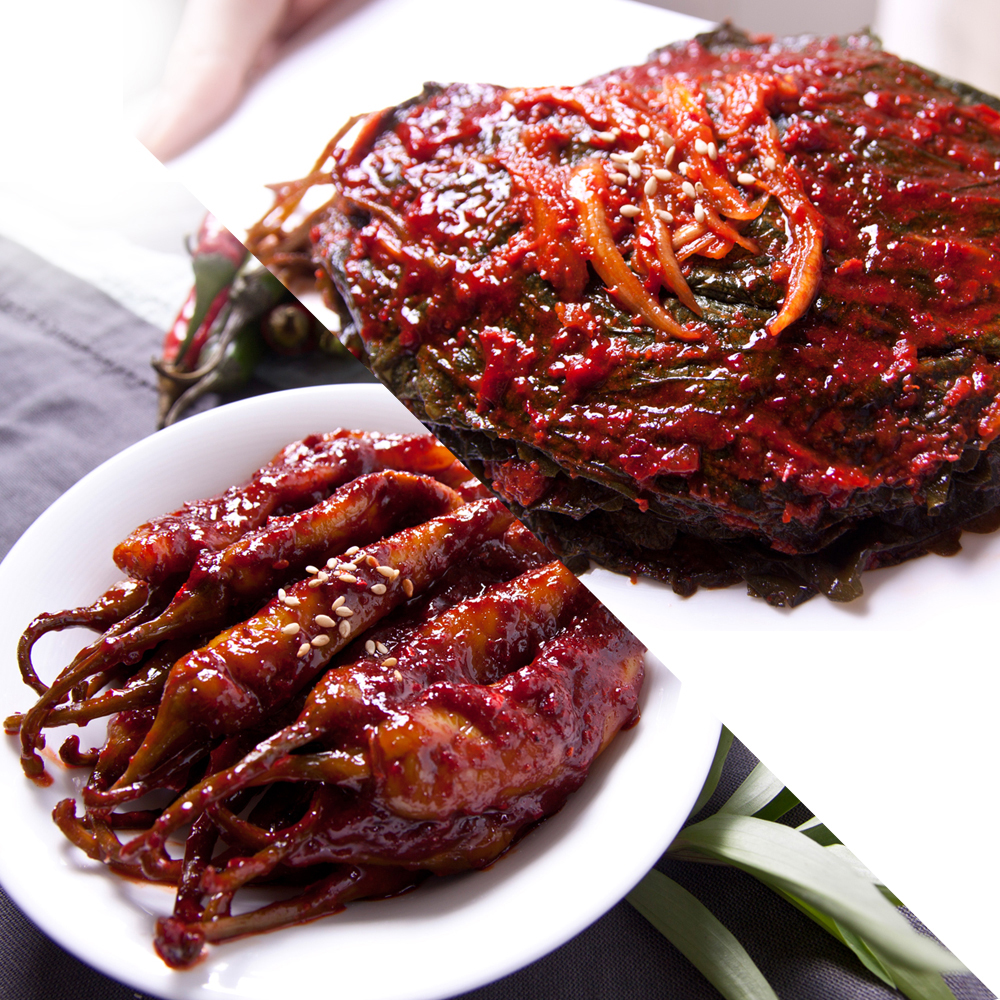 해달식품 국내가공 장아찌 고추무침 1kg + 깻잎무침 1kg, 2개 상품 이미지 1