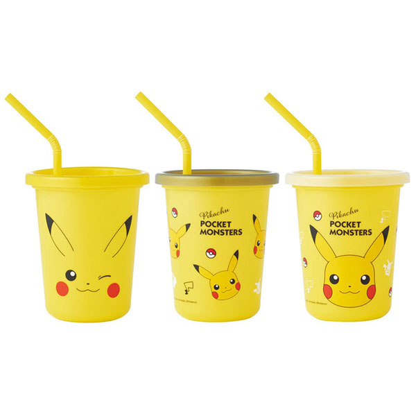 뚜껑 빨대컵, 노랑, 320ml, 3p세트, 1세트