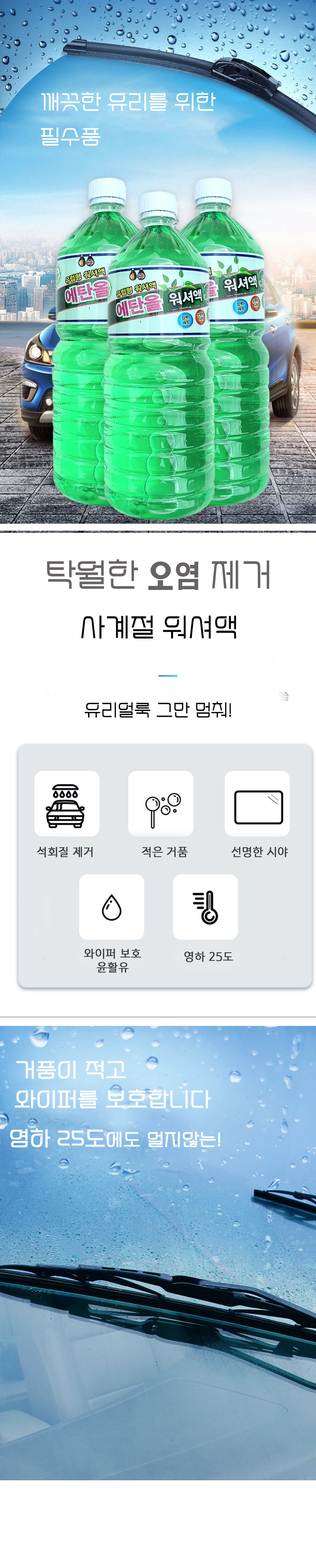 탑크린 에탄올 워셔액, 1.8L, 3개 상세 이미지 2