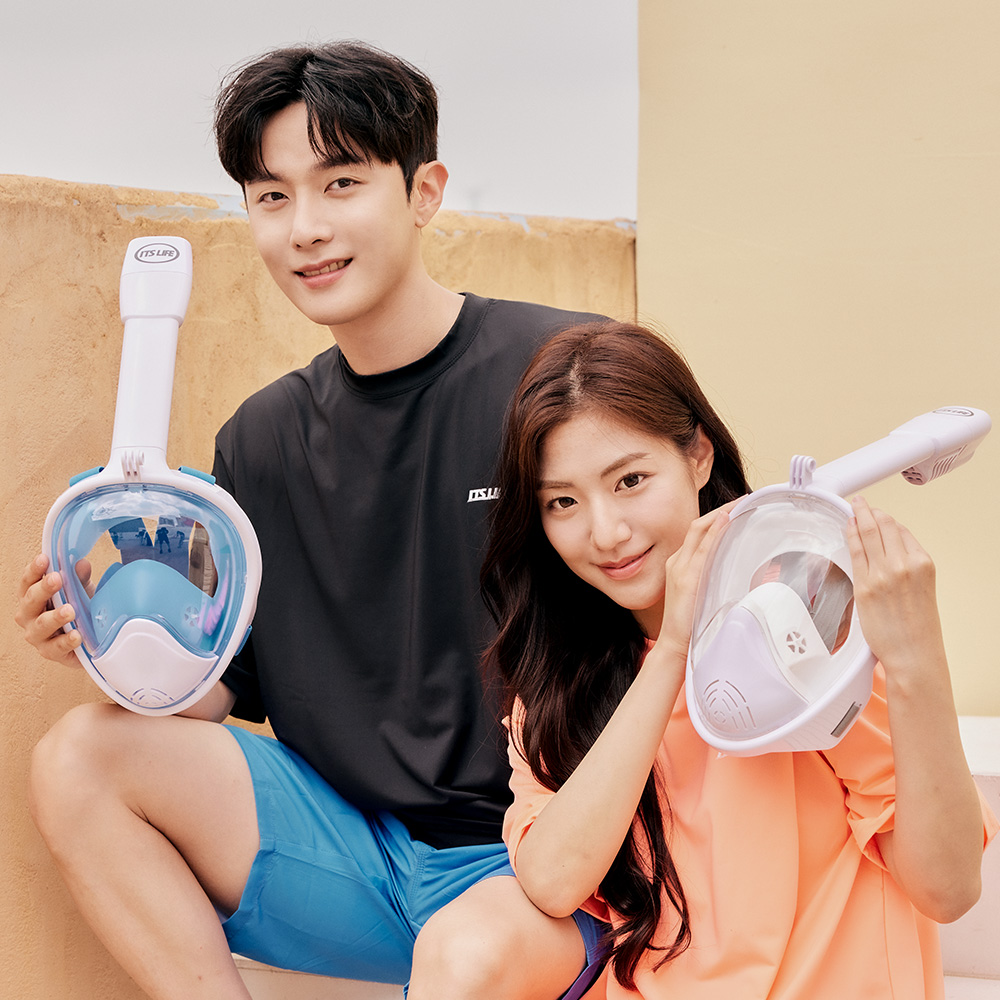 이츠라이프 풀페이스 스노클링 마스크, 3세대, 블랙, L/XL, 1세트
