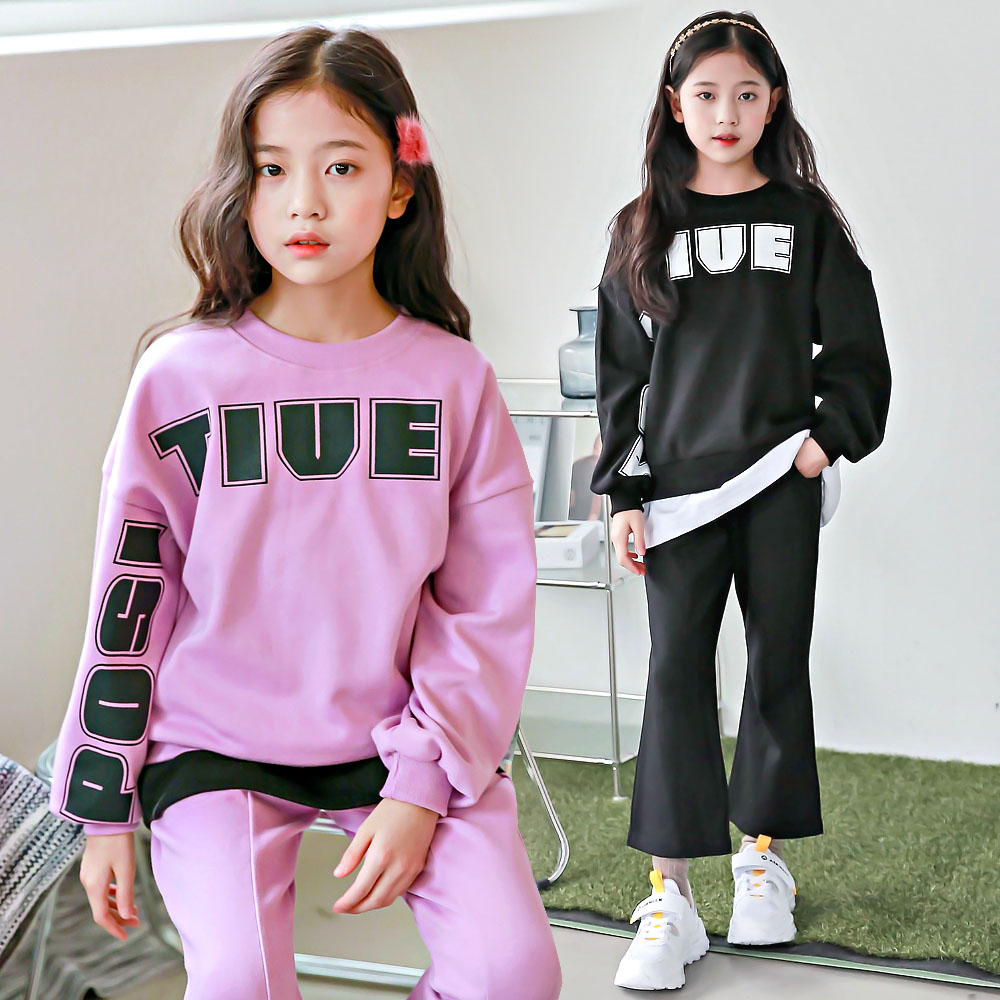 여아 봄가을 상하복, 연보라, 15호, 1세트
