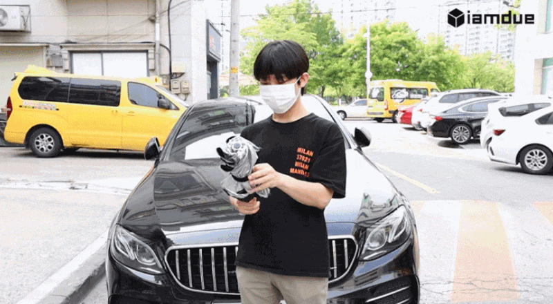 아이엠듀 차량 햇빛가리개 자동차 앞유리 썬가드 전차종 공용, 우산형, 블랙, 1개 상세 이미지 2