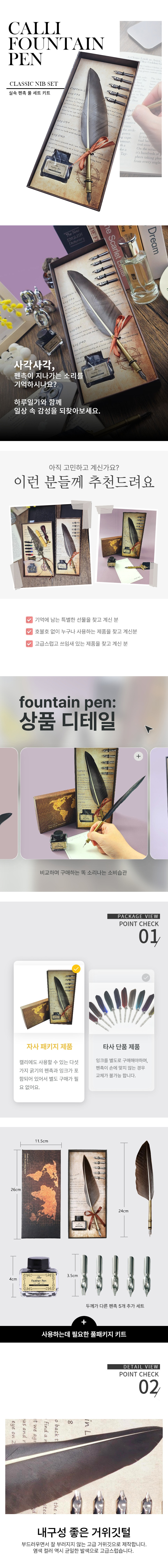 깃털펜 만년필 세트, 1개 상세 이미지 2