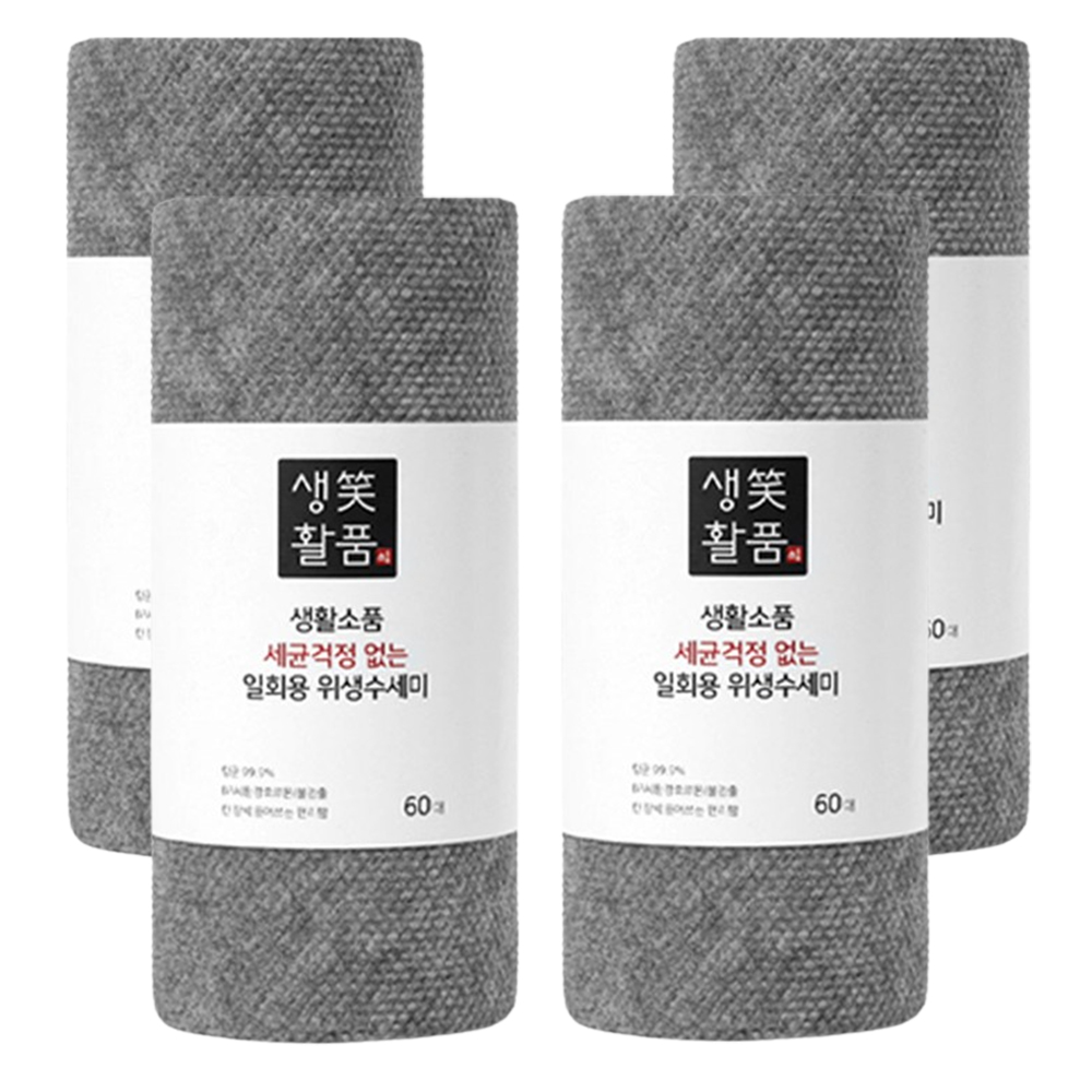 생활소품 일회용 위생수세미, 그레이, 60매, 4개 상품 이미지 1